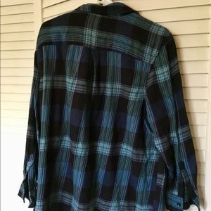 Faded Glory Blue Plaid Shirt 1 X
